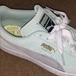 Mint Green Puma Suede Classics